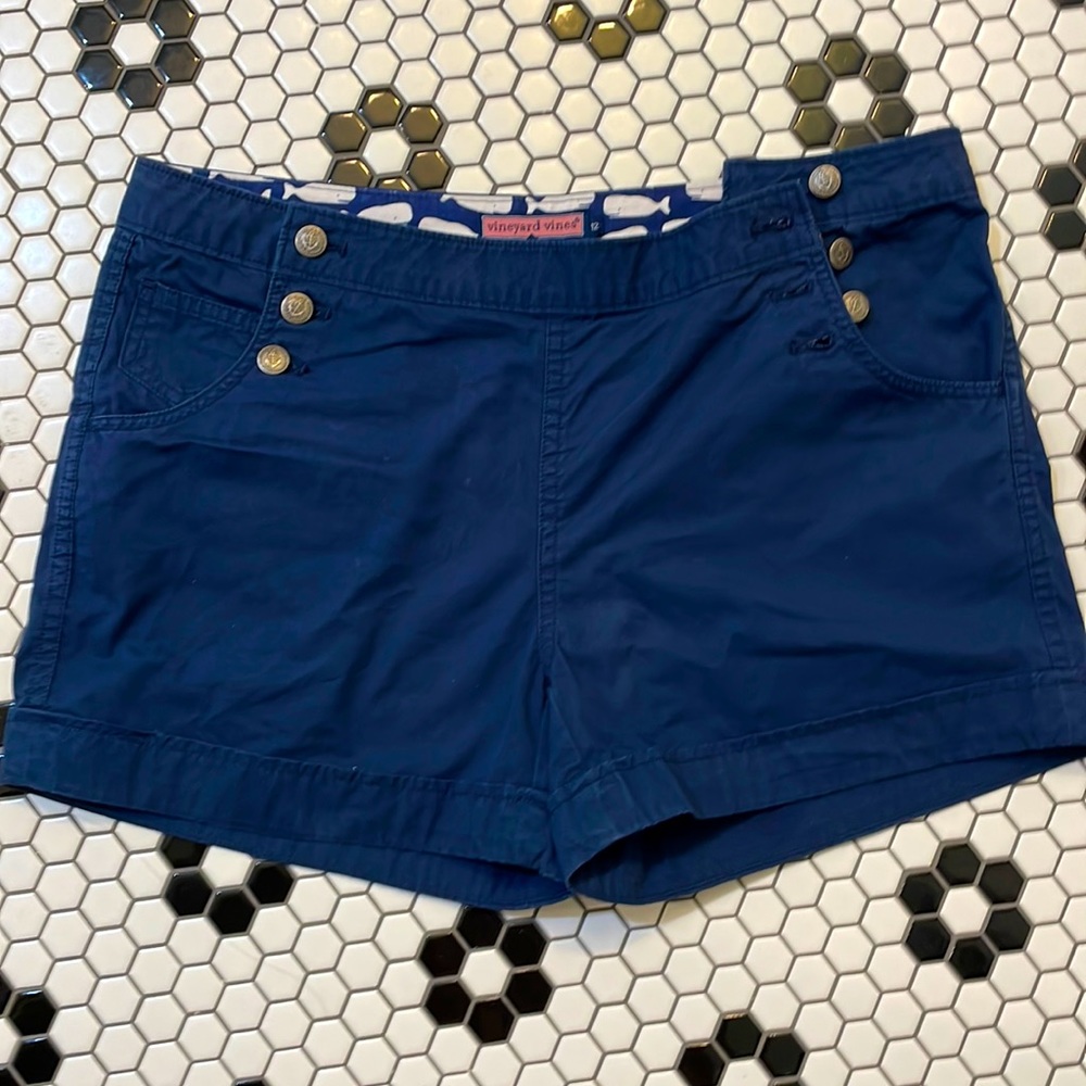 Vineyard Vines sailor shorts, navy, size 12